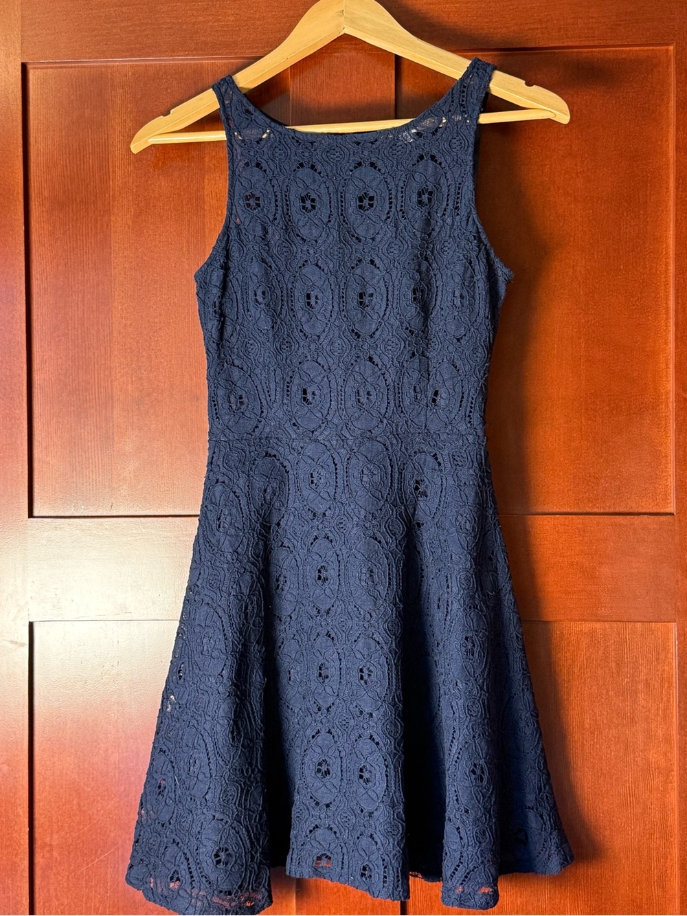 BB Dakota Renley Navy Lace Fit & Flare Skater Dress Size 2